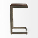 Kiran 17L x 17W x 30H Medium Brown Wood W Antique Nickel Finished Metal Frame Bar Stool - Default Title