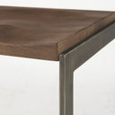 Kiran 17L x 17W x 30H Medium Brown Wood W Antique Nickel Finished Metal Frame Bar Stool - Default Title