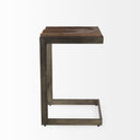 Kiran 17L x 17W x 26H Medium Brown Wood W Antique Nickel Finished Metal Frame Counter Stool - Default Title