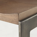 Kiran 17L x 17W x 26H Medium Brown Wood W Antique Nickel Finished Metal Frame Counter Stool - Default Title