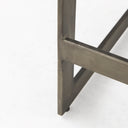 Kiran 17L x 17W x 26H Medium Brown Wood W Antique Nickel Finished Metal Frame Counter Stool - Default Title
