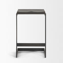 Kiran 17L x 17W x 26H Black Wood W Black Metal Base C-Shape Counter Stool - Default Title