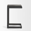 Kiran 17L x 17W x 26H Black Wood W Black Metal Base C-Shape Counter Stool - Default Title