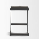 Kiran 17L x 17W x 26H Black Wood W Black Metal Base C-Shape Counter Stool - Default Title