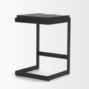 Kiran 17L x 17W x 26H Black Wood W Black Metal Base C-Shape Counter Stool - Default Title