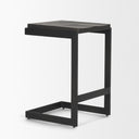 Kiran 17L x 17W x 26H Black Wood W Black Metal Base C-Shape Counter Stool - Default Title