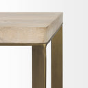 Faye Set of 2 19L x 19W x 26H Beige Finished Wood W Gold Metal Base Accent Tables - Default Title