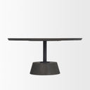 Maxwell 34L x 34W x 16H Dark Brown Wood W Black Metal Pedestal Base Round Coffee Table - Default Title