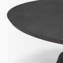 Maxwell 34L x 34W x 16H Dark Brown Wood W Black Metal Pedestal Base Round Coffee Table - Default Title