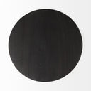Maxwell 20 Round Dark Brown Wood w Black Metal Pedestal Side Table - Default Title