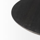 Maxwell 20 Round Dark Brown Wood w Black Metal Pedestal Side Table - Default Title