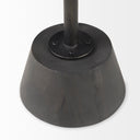 Maxwell 20 Round Dark Brown Wood w Black Metal Pedestal Side Table - Default Title