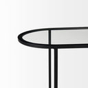 Celine 242 L x 126 W x 224 H Set of Two BlackSilver Metal and Glass Nesting Accent Tables - Default Title