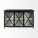 Dimitra 620L x 320W x 360H Dark Iron WGlass Doors Kitchen Island - Default Title