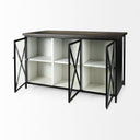 Dimitra 620L x 320W x 360H Dark Iron WGlass Doors Kitchen Island - Default Title
