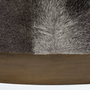 Zahavi 36 Gray Hair-On-hide WMetal Base Ottoman - Default Title