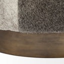 Zahavi I 23H grey-toned hair-on-hide ottoman - Default Title
