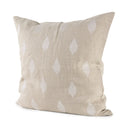 Enya 18L x 18W Beige and Cream Fabric Patterned Decorative Pillow Cover - Default Title