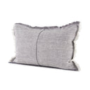 Thais 13L x 21W Gray Fabric Fringed Decorative Pillow Cover - Default Title