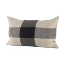 Raquel 13L x 21W Beige and Black Fabric Plaid Decorative Pillow Cover - Default Title