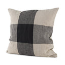 Raquel 18L x 18W Beige and Black Fabric Plaid Decorative Pillow Cover - Default Title