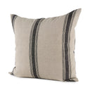 Hattie 20L x 20W Beige and Black Fabric Striped Decorative Pillow Cover - Default Title