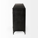 Poppy I 79x16 Black Metal With Glass Door Sideboard - Default Title