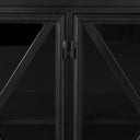 Poppy I 79x16 Black Metal With Glass Door Sideboard - Default Title