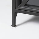 Poppy I 79x16 Black Metal With Glass Door Sideboard - Default Title