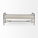 Charlotte 550L Gray Herringbone Fabric Seat w Antique Nickel Metal Frame Bench - Default Title