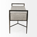 Charlotte 550L Gray Herringbone Fabric Seat w Antique Nickel Metal Frame Bench - Default Title