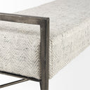 Charlotte 550L Gray Herringbone Fabric Seat w Antique Nickel Metal Frame Bench - Default Title