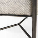 Charlotte 550L Gray Herringbone Fabric Seat w Antique Nickel Metal Frame Bench - Default Title