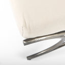 Ayla 55L x 176W x 18H Cream Fabric Seat W Antique Nickel Frame Bench - Default Title