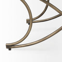 Ayla 55L x 176W x 18H Light and Dark Gray Fabric Seat W Antique Gold Metal Frame Bench - Default Title