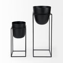 Bumble Set of 2 12L x 12W x 32H Black Plant Stands - Default Title