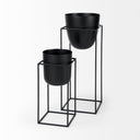Bumble Set of 2 12L x 12W x 32H Black Plant Stands - Default Title