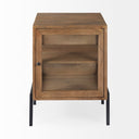 Arelius 20L x 18W x 26H Light Brown Wood W Black Metal Frame EndSide Table - Default Title