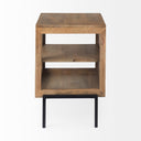Arelius 20L x 18W x 26H Light Brown Wood W Black Metal Frame EndSide Table - Default Title