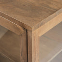 Arelius 20L x 18W x 26H Light Brown Wood W Black Metal Frame EndSide Table - Default Title