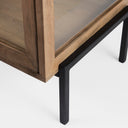 Arelius 20L x 18W x 26H Light Brown Wood W Black Metal Frame EndSide Table - Default Title