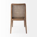 Clara Light Brown Wood W Cream Fabric Seat and Cane Back Armless Dining Chair - Default Title