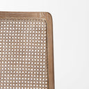 Clara Light Brown Wood W Cream Fabric Seat and Cane Back Armless Dining Chair - Default Title