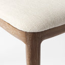 Clara Light Brown Wood W Cream Fabric Seat and Cane Back Armless Dining Chair - Default Title