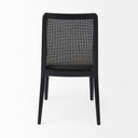 Clara Black Wood W Cream Fabric Seat and Cane Back Armless Dining Chair - Default Title