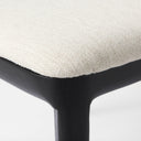 Clara Black Wood W Cream Fabric Seat and Cane Back Armless Dining Chair - Default Title