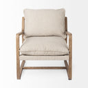 Brayden 283L x 341W x 35H Light Brown Wood W Beige Fabric Seat Accent Chair - Default Title