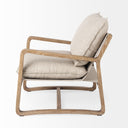 Brayden 283L x 341W x 35H Light Brown Wood W Beige Fabric Seat Accent Chair - Default Title