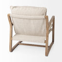 Brayden 283L x 341W x 35H Light Brown Wood W Beige Fabric Seat Accent Chair - Default Title