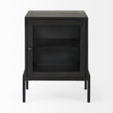 Arelius 20L x 18W x 26H Black-Brown Wood W Black Metal Frame EndSide Table - Default Title